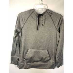 -3. Danskin Now Women's Heathered Gray Active Raglan Tech Fleece Hoodie Size Med